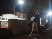 Preview 3 of flashing short skirt without panties flashes pussy in public and gets sex in front of onlookers