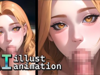 My AI Illustration can Perfect Naturally Blowjob Animation Loop!