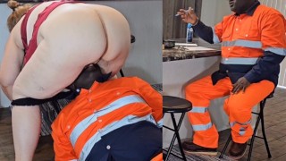 The Customer's Fat Pussy Big Ass Was Drained By The Plumber After He Became Sidetracked