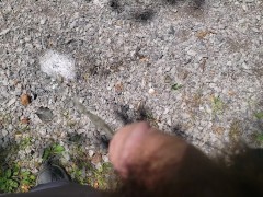leaving a puddle on the trail while pissing in the woods