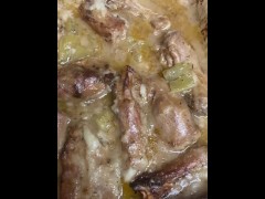 Turkey Necks is served Cooking
