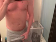 Preview 3 of CUMMING IN MY BOXER BRIEF SHORTS BEFORE SHOWER