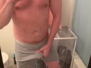 Preview 4 of CUMMING IN MY BOXER BRIEF SHORTS BEFORE SHOWER