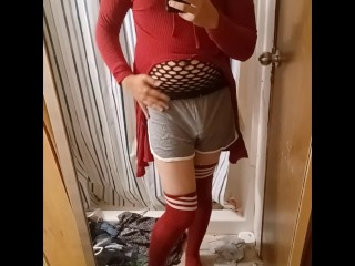 Femboy Solo Infront of Mirror