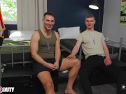 Preview 3 of New Muscle Hunk Recruit Flip Fucks wt Jock Soldier - Liam Hunt, Mick Marlo - ActiveDuty