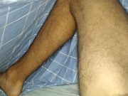 Preview 6 of He Jerks Off his Cock Under the Sheets and Wets them with his Wet Fluids because of How Hot it is!
