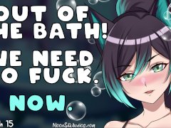 F4M - NSFW - A Wolf Plays Cat & Mouse with her Hunter in the Bath - Handjob - Fingering - Preview