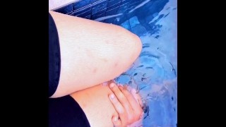 Swimming Pool Cum Muck Mouth Outdoor Fun Romantic Sexy Couple