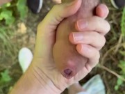 Preview 5 of Sucking a strangers cock in the woods and swallowing - gay cruising - outdoors sex