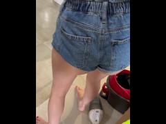 I jerk off watching my wife do the housework and I cum on her butt