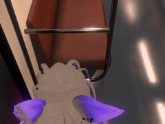 Hot cat girl got fucked hard and creampied on a public train