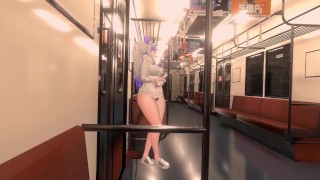 Public slut extreme! Train becomes a LIVE PORN CINEMA!