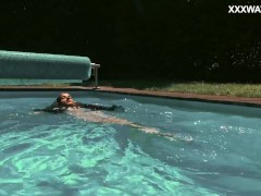 Hot chick Lana swims nude for you guys