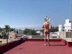 Nude in the rooftop of my building, whishing someone has seen me