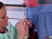 Preview 3 of Naughty MILF Sofie Marie Gives Spiderman An Amazing Blowjoba