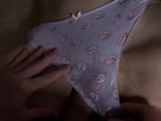 Preview 5 of Sexy pussy rubbing and sexy cum on roommate's kinky panties