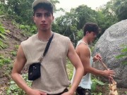 Preview 1 of Jungle boys fucking nathanazzz and Valerio Orozco cruising anal with asian boy Tyler Wu