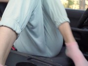 Preview 1 of Risky public pussy play in car, i am to horny to ride to home - Rose Blue01
