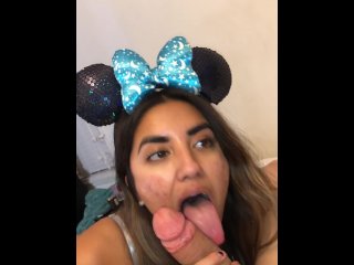 busty latina, blowjob, disney, vertical video