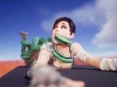 charming brunette with short hair vs. ALIEN MONSTERS | porn parody wild life