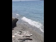 Preview 2 of Public Beach Blowjob and Facial All over Sunglasses in Greece
