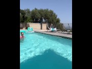 Preview 1 of little blowjob by the pool