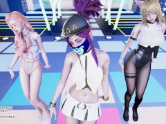 [MMD] Kep1er - WA DA DA Ahri Akali Seraphine Sexy Kpop Dance League of Legends Hentai Uncensored