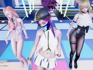 mmd, seraphine lol, akali, kda ahri