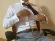 Preview 1 of Japanese man masturbates while wearing a suit (4)