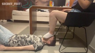 Foot worship in white socks