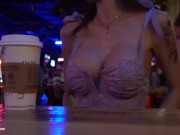 Preview 3 of When hubby says no panties or bra at the crowded bar, this is what happens!