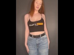 Hot redhead teen massive bouncing tits