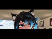 Preview 1 of Femboy Catboy Cumming With a Vibrating Plug in His Ass (In VRChat)