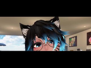 Femboy Catboy Cumming With a Vibrating Plug in His Ass (In VRChat)