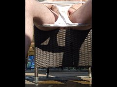 Pissing on my thigh outdoor
