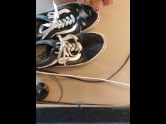 I leave a big white mess on her Old Skool Vans