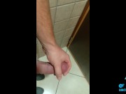 Preview 3 of tight foreskin fun, cock ring in a public bathroom phimosis cock