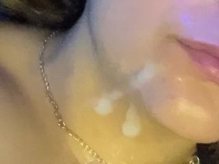 Cum on the neck