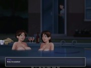 Preview 5 of Summertime saga #81 - Spying on my boss and housewife in the pool