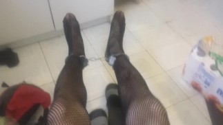 Locked in Silk: A Dance of Freedom with Leg Cuffs & Stockings