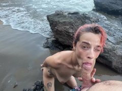 I FUCK HER AGAINST A STONE AND CUM IN HER FACE (BIG LOAD)