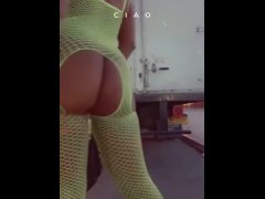 Slut Street Walking In Fishnets