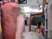 Preview 3 of 1016 I smoke a cigarette and tease you with my wiggling toes and wrinkled soles