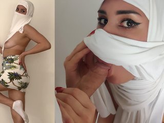 big cock, real orgasm, niqab, cum on face