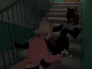Preview 2 of furry insomnia went out to smoke in the stairwell and have sex with a roommate