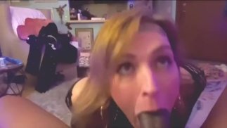 Ts Diana Deelight deepthroating big dick daddy