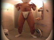 Preview 6 of Masturbation with enemagras and dildo in loincloth