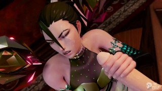 LOL Hentai Kaisa KDA Full Animation Threesome Hard Sex 3D Porn Dark Green Hair Color Edit