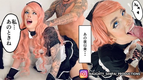 Fucking our PRIVATE WAIFU MAID (Ahegao Hentai Style PMV) Service Girl Cosplay, UwU, Kawaii, Blowjob