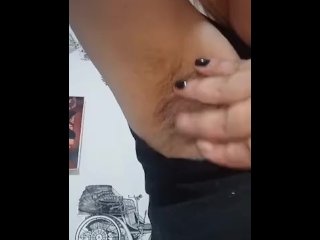 vertical video, hairy armpits, hairy pussy, hairy milf